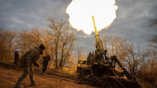 Fuerzas de artillería ucranias, este miércoles 9 de noviembre en el frente de Jersón.