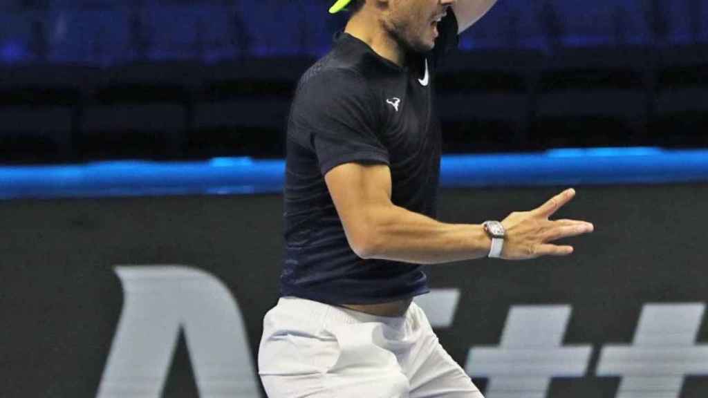 Rafa Nadal, entrenando en las Finales ATP