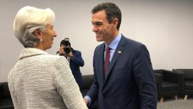 Christine Lagarde, presidenta del BCE, y Pedro Sánchez, presidente del Gobierno, durante una reunión en 2018.