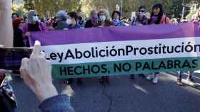 Manifestación para exigir la abolición de la prostitución.