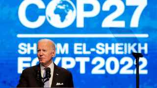 El presidente de Estados Unidos, Joe Biden, durante su intervención este viernes en la COP27.