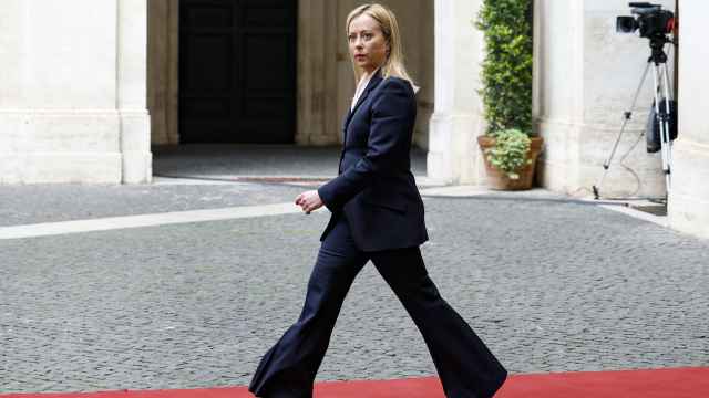 La primera ministra de Italia, Giorgia Meloni, este jueves en el Palacio Chigi de Roma.