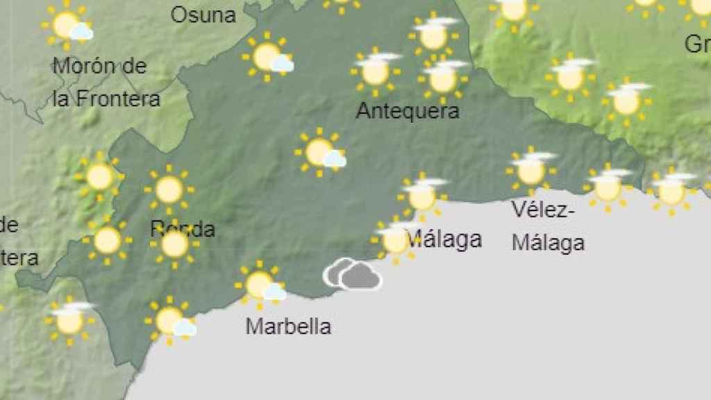 Mapa del tiempo en Málaga para este noviembre.