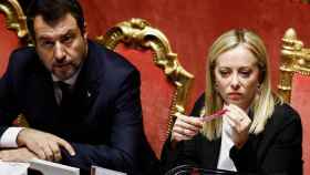 Matteo Salvini, vicepresidente del Consejo de Ministros de Italia, junto con Giorgia Meloni, presidenta del Consejo de Ministros de Italia
