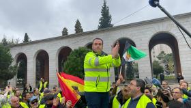 Manuel Hernández, durante la protesta de Transportistas.