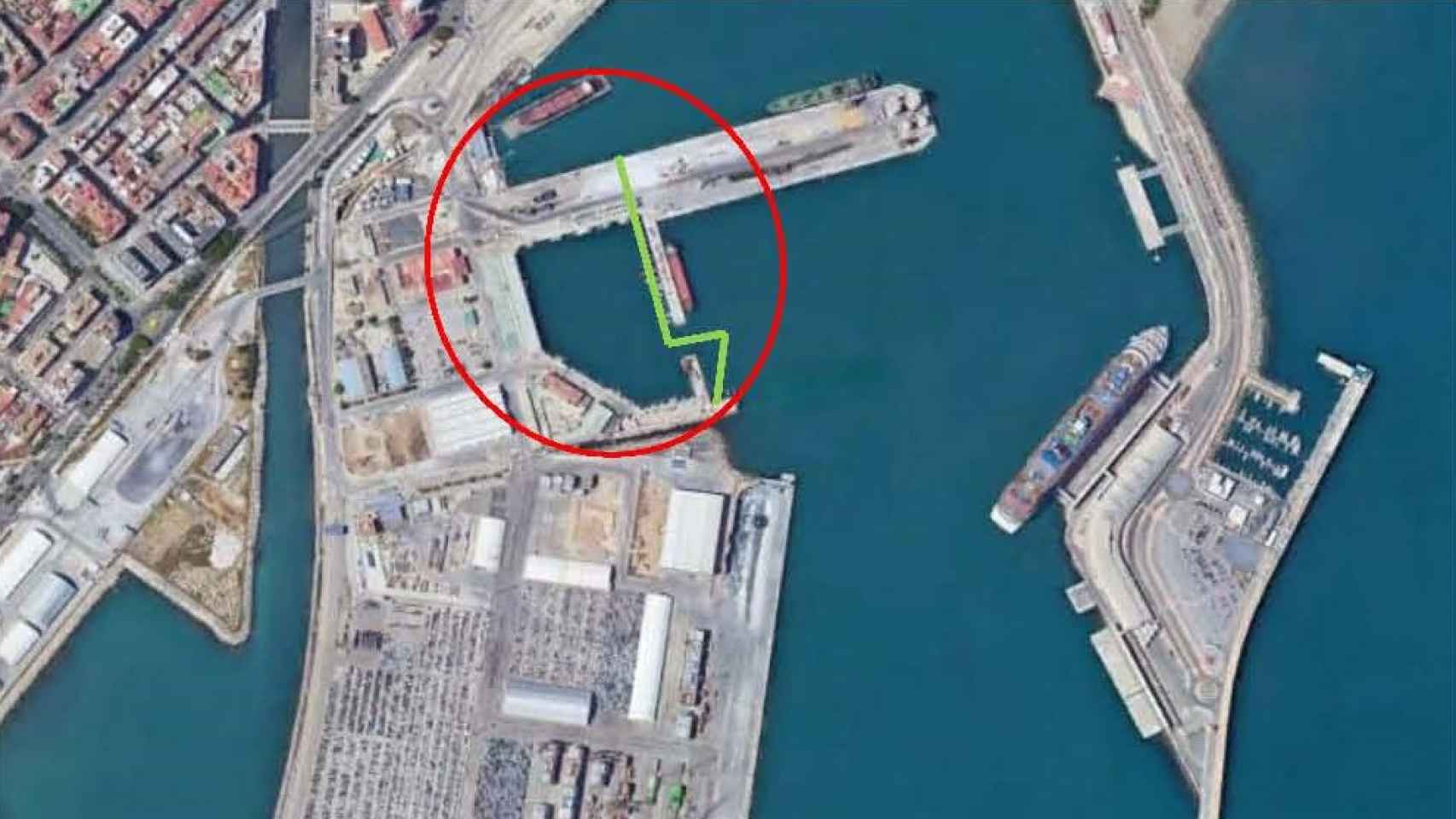 Zona donde será ejecutado el nuevo muelle 8 del puerto de Málaga.