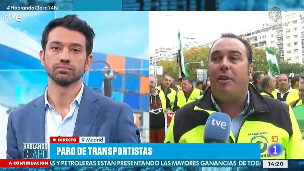Tensión en 'Hablando claro' entre Marc Calderó y el líder de los transportistas en huelga.
