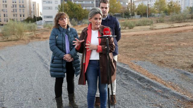 Recta final del circuito de cross junto a la pista de atletismo del Polígono en Toledo