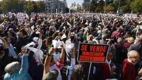 Instante de la manifestación convocada en Madrid contra la gestión de la sanidad pública.