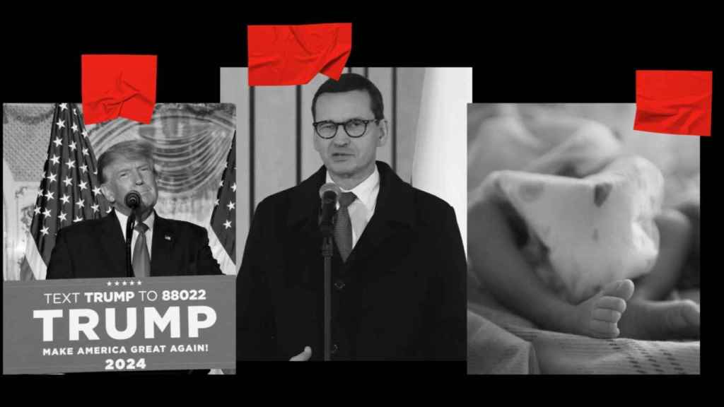 Donald Trump, Mateusz Morawiecki y un bebé.