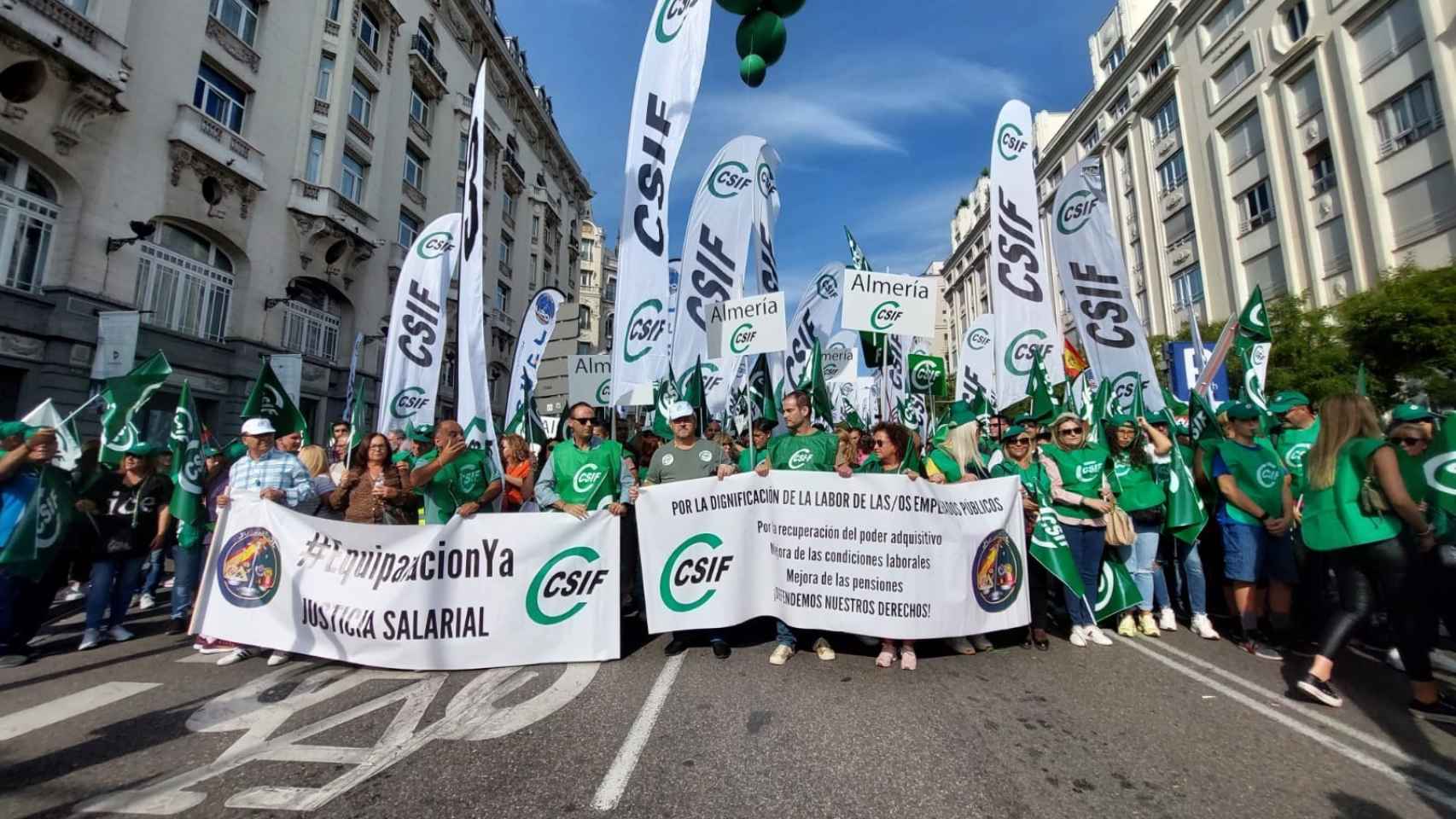 Una manifestacion de CSIF, en Madrid.