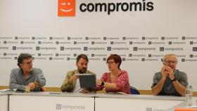 La dirección de Compromís reunida el martes por la noche tras acordar el documento que firmarán los candidatos.