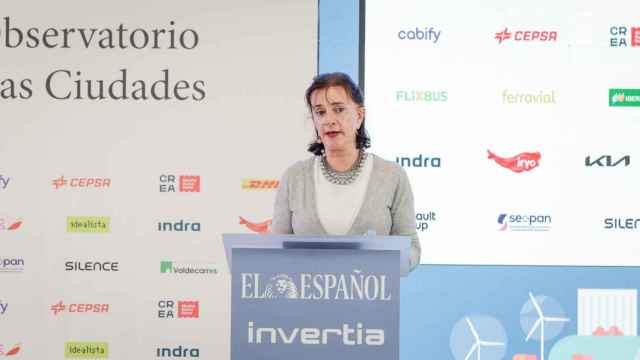 María Ángeles Benítez Salas, directora de la Representación de la Comisión Europea en España, durante su intervención en la clausura del III Observatorio de la Movilidad y las Ciudades.