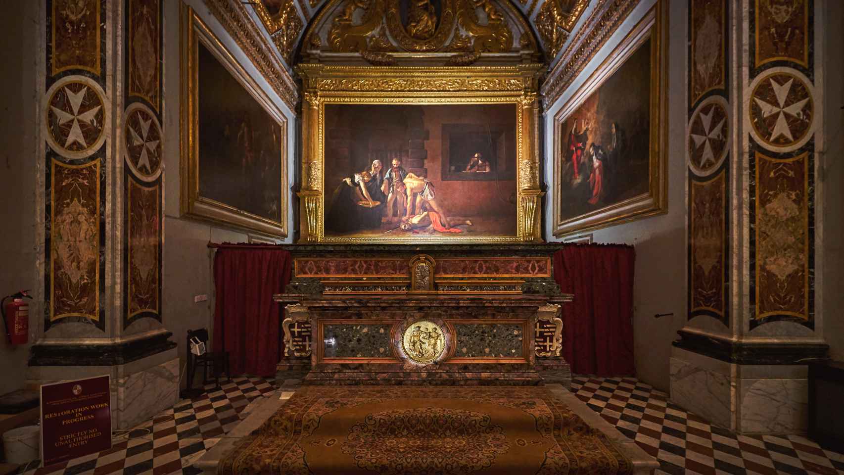 'La decapitación de San Juan Bautista' de Caravaggio (1608) en la Concatedral de San Juan. Foto: Turismo de Malta