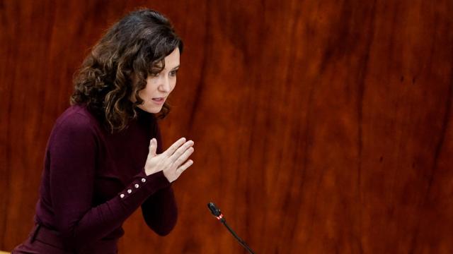 La presidenta de la Comunidad de Madrid, Isabel Díaz Ayuso, en la Asamblea de Madrid este jueves.