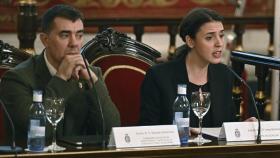 Irene Montero junto al consejero de Justicia de Navarra, Eduardo Santos, este jueves en el VIII Congreso del Observatorio contra la Violencia Machista en el Senado.