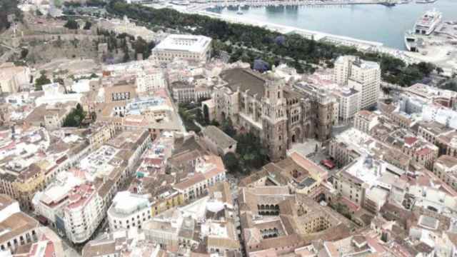 Infografía del tejado a dos aguas proyectado en la Catedral de Málaga.