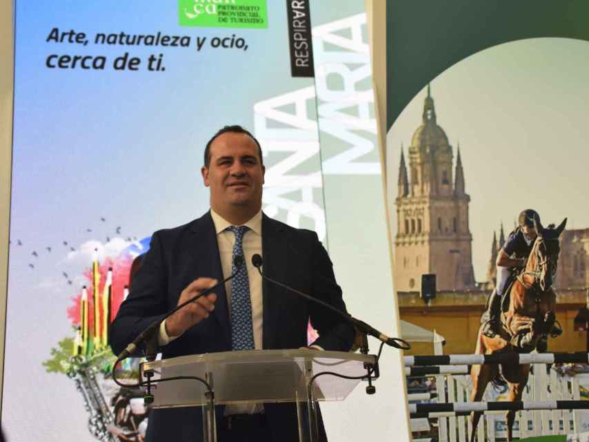 David Mingo, alcalde de Santa Marta, durante su intervención en Intur.