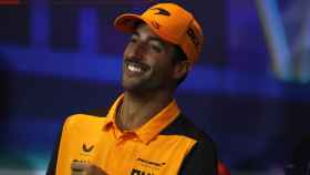 Daniel Ricciardo durante una rueda de prensa con McLaren
