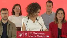 María Jesús Montero durante el acto del PSOE en Las Palmas de Gran Canaria.