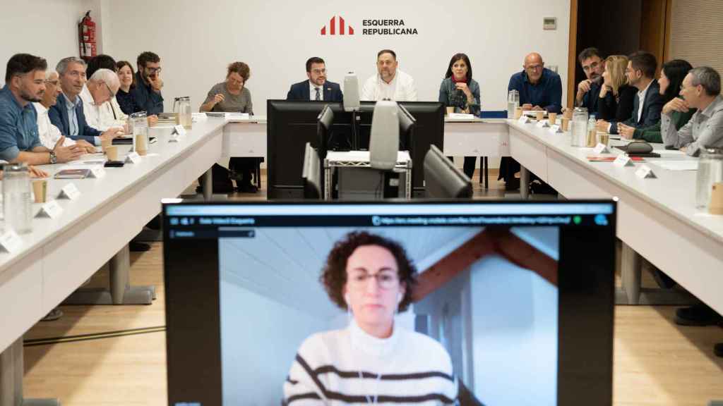 Marta Rovira interviene telemáticamente en la reunión de la Ejecutiva de ERC del pasado 11 de noviembre.