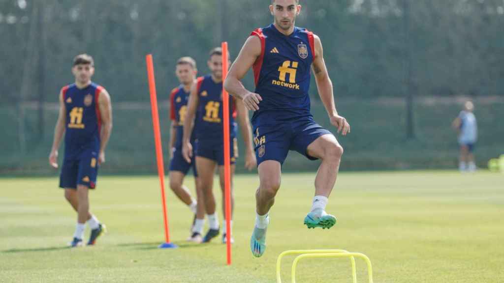 Ferran, en un entrenamiento de la Selección.