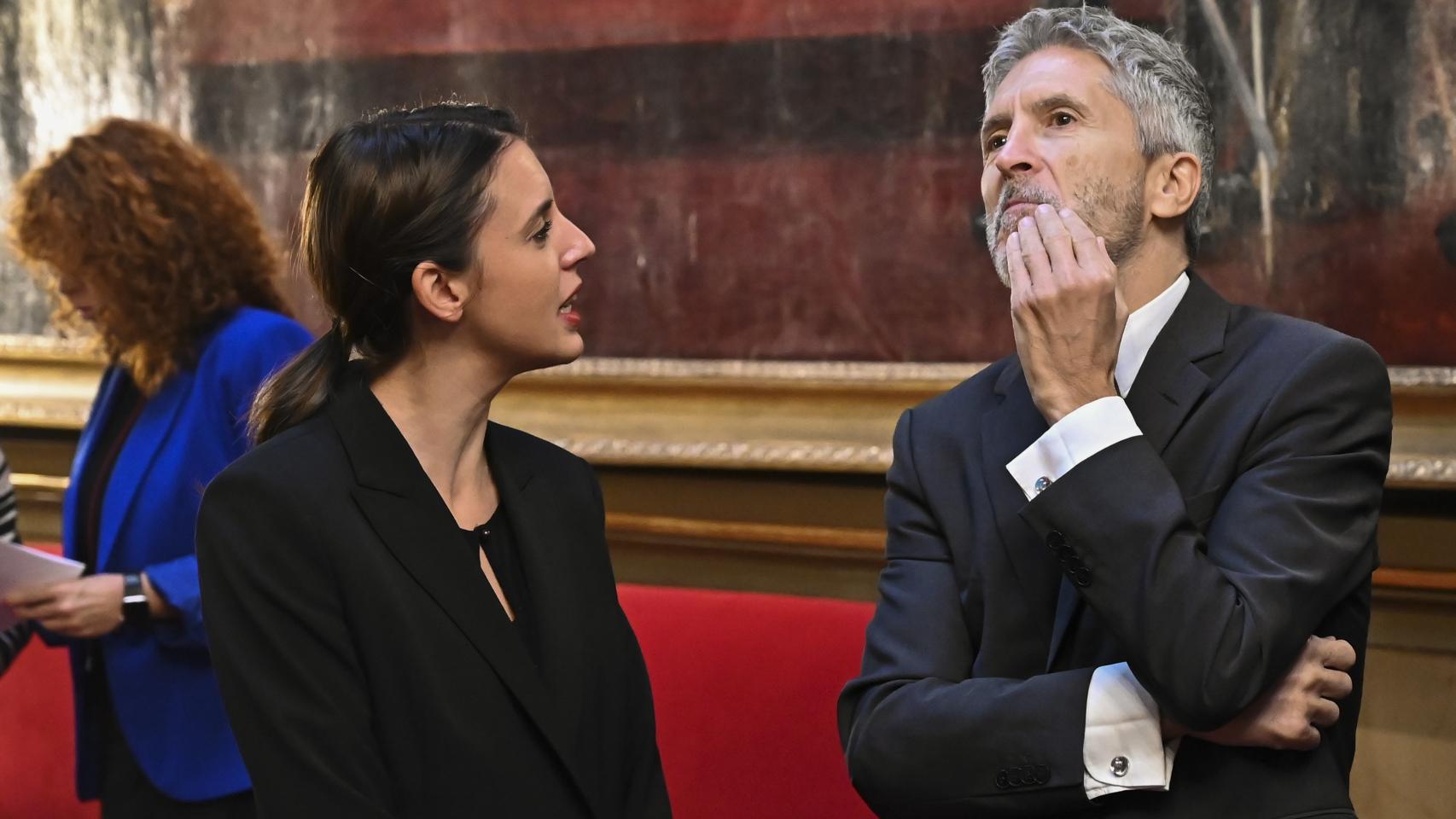 Irene Montero junto al ministro Fernando Grande-Marlaska.