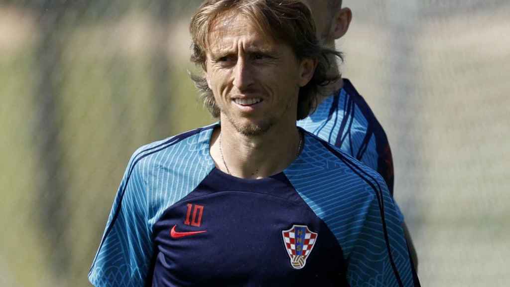 Luka Modric durante un entrenamiento con Croacia