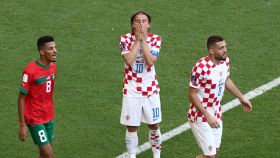 Modric se lamenta durante el Marruecos - Croacia