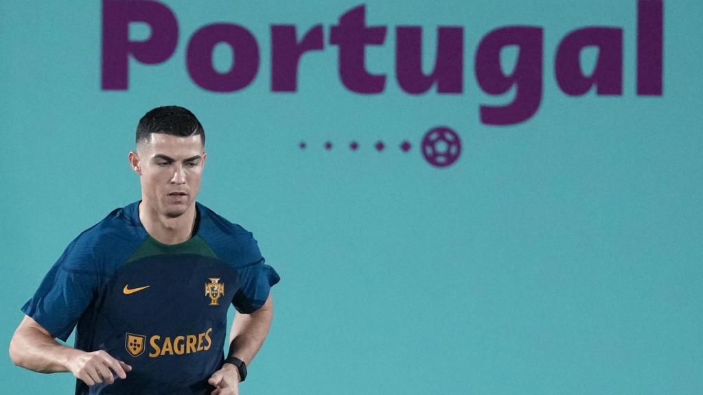 Cristiano Ronaldo, durante un entrenamiento con Portugal