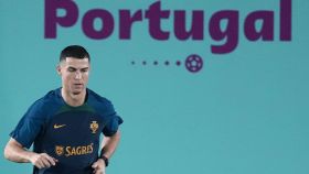 Cristiano Ronaldo, durante un entrenamiento con Portugal