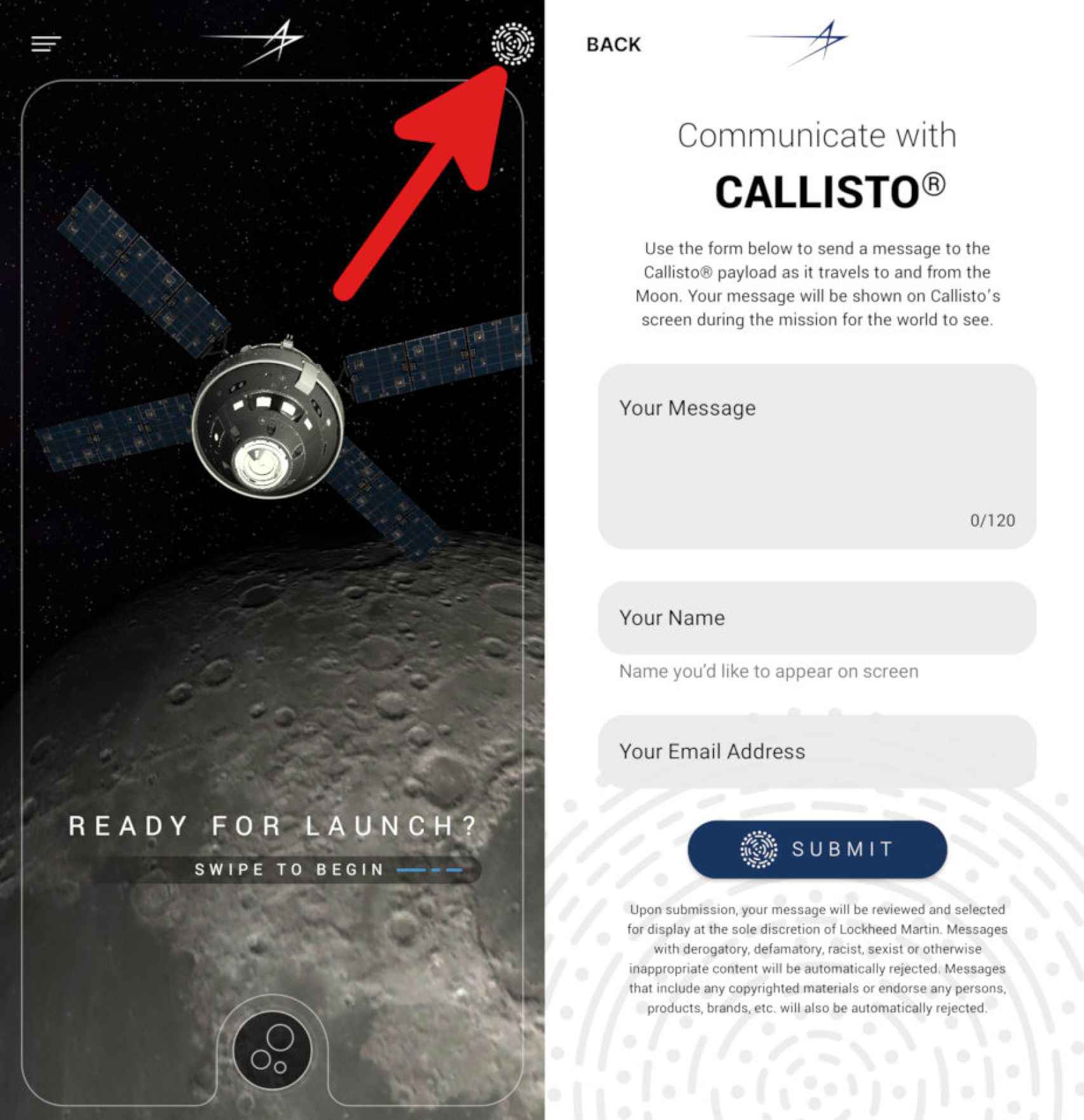 La app oficial de Orion para Android nos permite enviar mensajes a su sistema