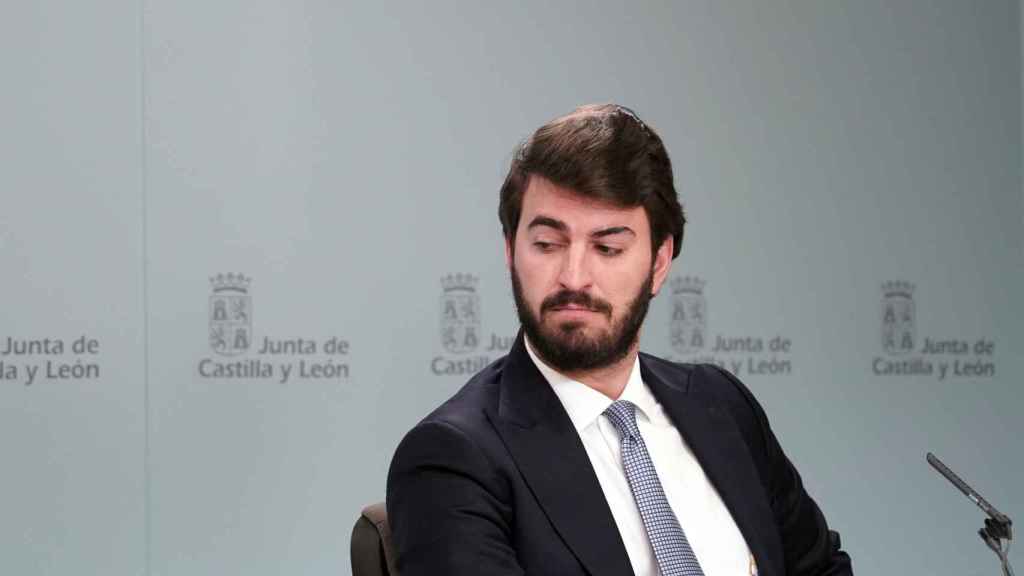 El vicepresidente de la Junta, Juan García-Gallardo, en rueda de prensa