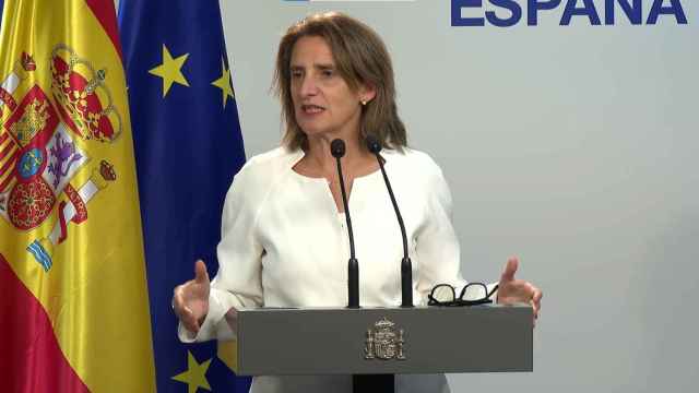 Teresa Ribera, vicepresidenta tercera, en la rueda de prensa posterior al consejo europeo de Energía.