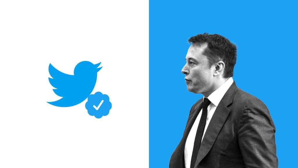 Fotomontaje con Elon Musk y el logo de Twitter.