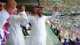 Abdulaziz bin Turki, ministro de deportes de Arabia Saudí, durante el Mundial.