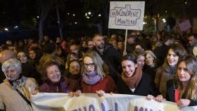 Irene Montero en una manifestación feminista en Vallecas.