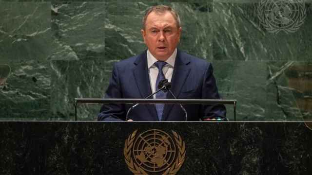 El ministro de Exteriores de Bielorrusia, Vladimir Makei, en la Asamblea General de Naciones Unidas.