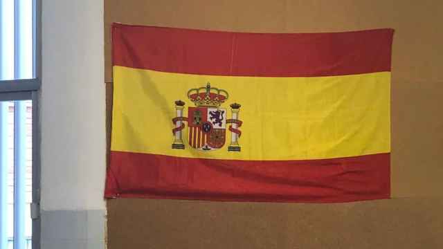 La 'polémica' bandera de España que colgó la clase del Colegio La Salle de Palma.