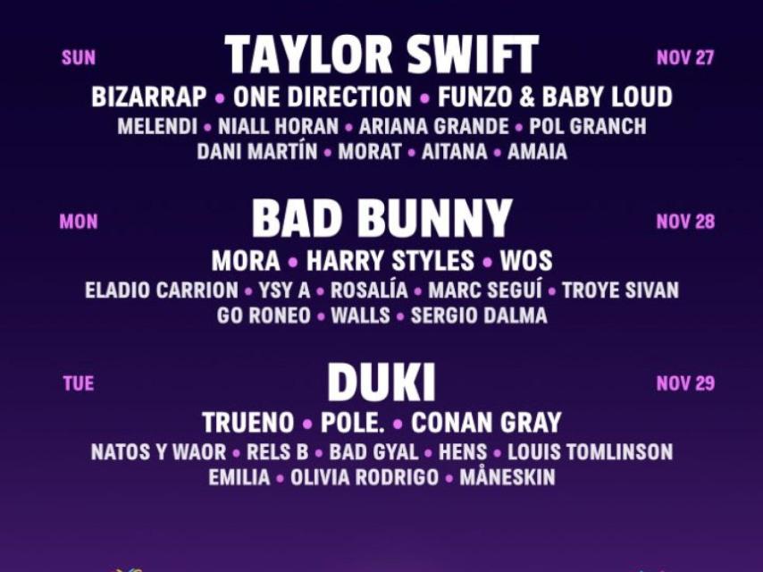 Cartel con artistas