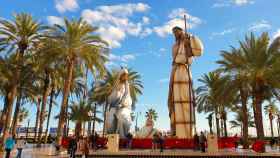 El Belén gigante de Alicante, en la imagen en la Navidad de 2021, se ampliará ahora con los reyes magos.