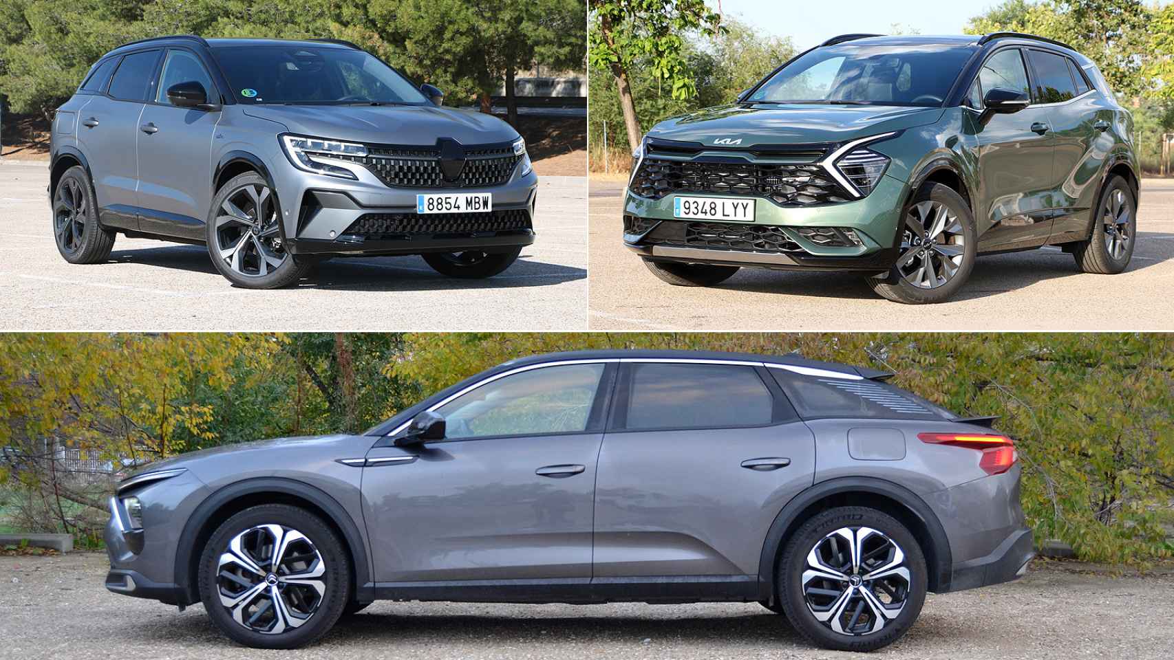Comparamos el Renault Austral y Kia Sportage con el Citroën C5 X.