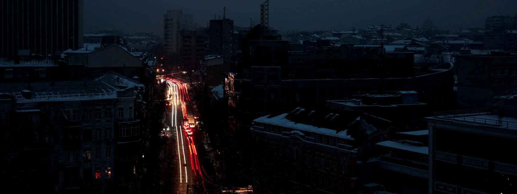 Kiev en pleno apagón eléctrico.