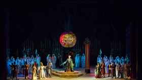 Un momento del montaje de Nabucco que tiene previsto ofrecer la Ópera de Odesa en diciembre