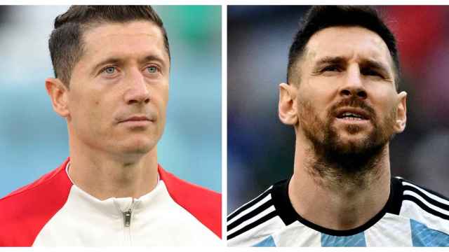 Robert Lewandowski y Leo Messi