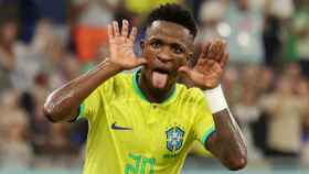 Vinicius Junior celebra un gol de Brasil en el Mundial de Qatar 2022