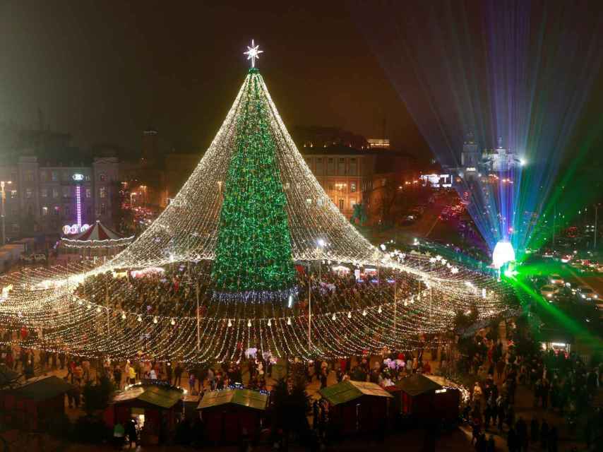 Plaza Sofía en Kiev el 20 de diciembre de 2020.