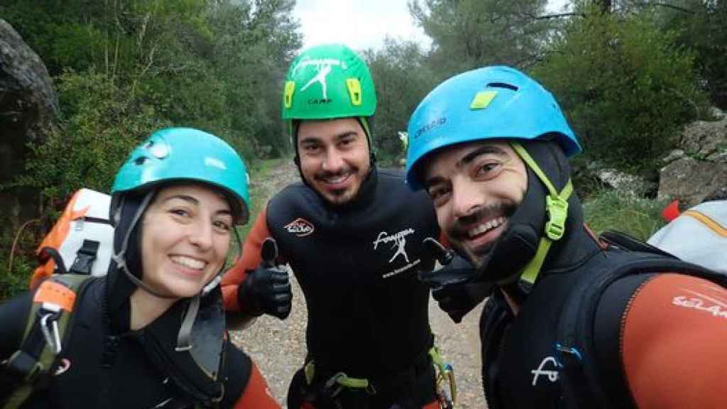 Marina, Luis y Martín, los tres aventureros, horas antes de la tragedia.