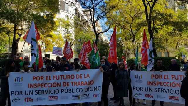 La protesta de Inspección de Trabajo por los incumplimientos del Ministerio, ayer en Madrid