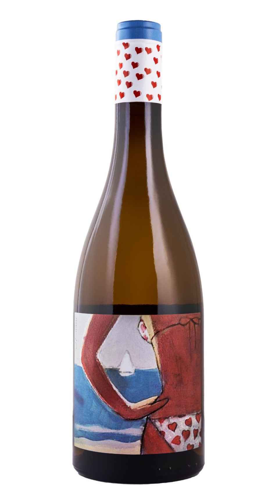 Imagen del vino 'Demasiado Corazón' con la etiqueta.